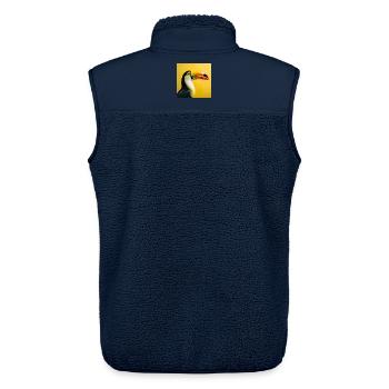 Tukan-Vogel auf tropischen gelben Hintergrundfarben - Unisex Sherpaweste von Stanley/Stella - Navy - Hinten - AI Model Male 178 light (178cm)