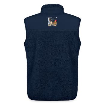 Rothenburg ob der Tauber, Fröhliche Weihnachten - Unisex Sherpaweste von Stanley/Stella - Navy - Hinten - AI Model Male 178 light (178cm)