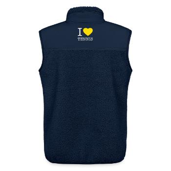 I LOVE TENNiS - Unisex Sherpaweste von Stanley/Stella - Navy - Hinten - AI Model Male 178 light (178cm)