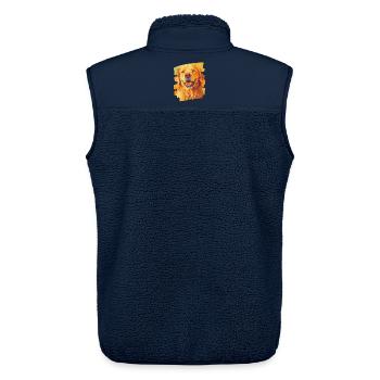Golden Retriever - Unisex Sherpaweste von Stanley/Stella - Navy - Hinten - AI Model Male 178 light (178cm)