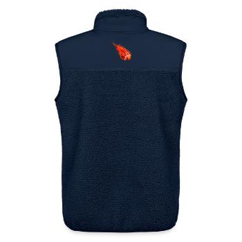 Glühender Asteroid mit Feuerschweif – Powerdesign - Unisex Sherpaweste von Stanley/Stella - Navy - Hinten - AI Model Male 178 light (178cm)