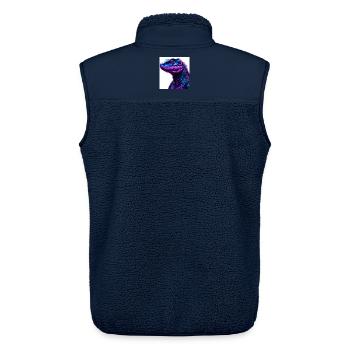 Futuristische Echse in Neonfarben - Unisex Sherpaweste von Stanley/Stella - Navy - Hinten - AI Model Male 178 light (178cm)