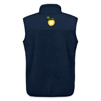 Golden apple with green leaves illustration - Unisex Sherpa Gilet by Stanley/Stella - navy - Back - AI Model Male 178 light (178cm)