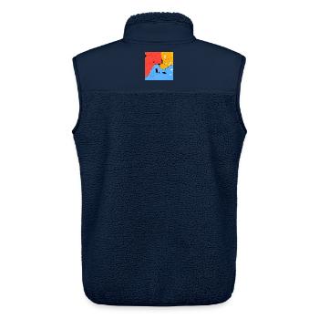 Verrückte Farben - Unisex Sherpaweste von Stanley/Stella - Navy - Hinten - AI Model Male 178 light (178cm)
