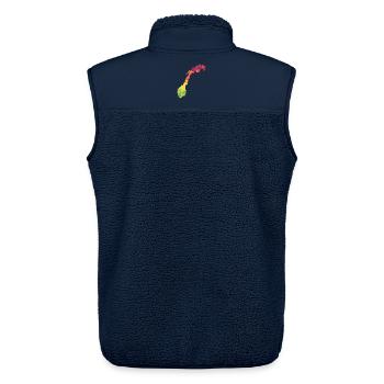 Norway - Norge - Norwegen - abstrakt - Landkarte - Unisex Sherpaweste von Stanley/Stella - Navy - Hinten - AI Model Male 178 light (178cm)