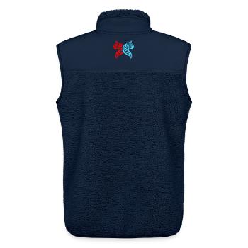 Katzen Tribal Kater Design - Unisex Sherpaweste von Stanley/Stella - Navy - Hinten - AI Model Male 178 light (178cm)