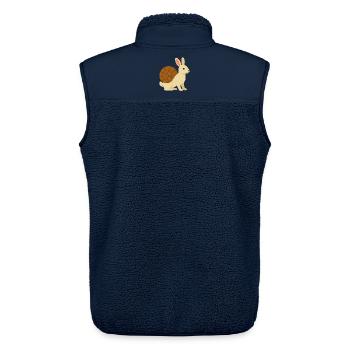 Lapin Escargot tout mignon - Veste sans manches sherpa unisexe Stanley/Stella - marine - Dos - AI Model Male 178 light (178cm)