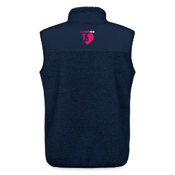 Pink October Heart Solidarity - Unisex Sherpa Gilet by Stanley/Stella - navy - Back - AI Model Male 178 light (178cm)