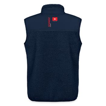 Lugano - Unisex Sherpaweste von Stanley/Stella - Navy - Hinten - AI Model Male 178 light (178cm)