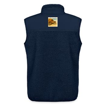 Watercolor turtle by beach - Unisex Sherpa Gilet by Stanley/Stella - navy - Back - AI Model Male 178 light (178cm)