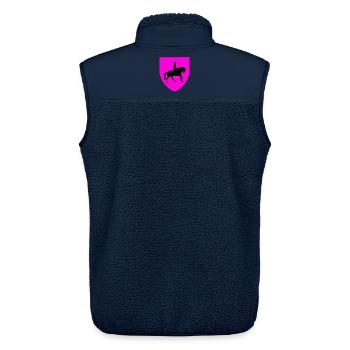 horses - Unisex Sherpa Gilet by Stanley/Stella - navy - Back - AI Model Male 178 light (178cm)