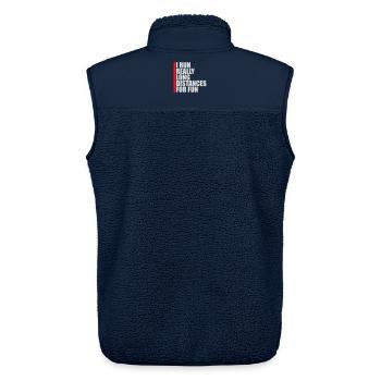 I Run Really Long Distances For Fun Marathon Sport - Unisex Sherpaweste von Stanley/Stella - Navy - Hinten - AI Model Male 178 light (178cm)