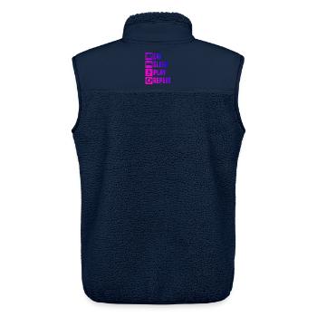 Frisches Floorball Motiv für Unihockey - Unisex Sherpaweste von Stanley/Stella - Navy - Hinten - AI Model Male 178 light (178cm)