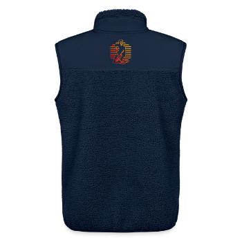 Frisches Floorball Motiv für Unihockey - Unisex Sherpaweste von Stanley/Stella - Navy - Hinten - AI Model Male 178 light (178cm)