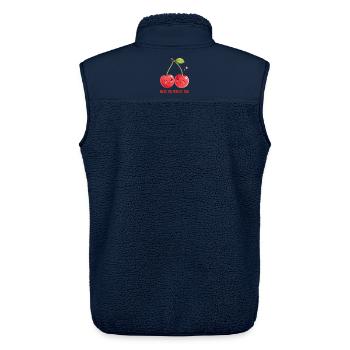 Kirschen-Duo: Ein perfektes Paar Liebe - Unisex Sherpaweste von Stanley/Stella - Navy - Hinten - AI Model Male 178 light (178cm)