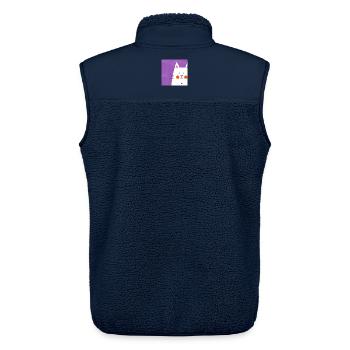 Cat lover - Unisex Sherpa Gilet by Stanley/Stella - navy - Back - AI Model Male 178 light (178cm)