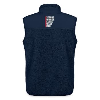 Strong Women Scare Weak Men Selbstbewusst Feminist - Unisex Sherpaweste von Stanley/Stella - Navy - Hinten - AI Model Male 178 light (178cm)