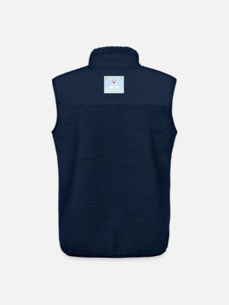Zwei weiße Liebesschwäne im Wasser und rote Herzen - Unisex Sherpaweste von Stanley/Stella - Navy