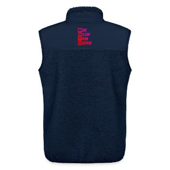 Illustration de course pour la course - Veste sans manches sherpa unisexe Stanley/Stella - marine - Dos - AI Model Male 178 light (178cm)