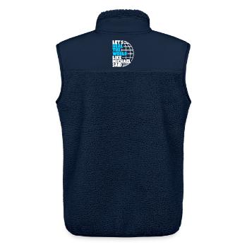 Heal the World - Unisex Sherpaweste von Stanley/Stella - Navy - Hinten - AI Model Male 178 light (178cm)
