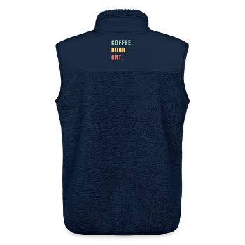 COFFEE BOOK CAT - Unisex Sherpaweste von Stanley/Stella - Navy - Hinten - AI Model Male 178 light (178cm)