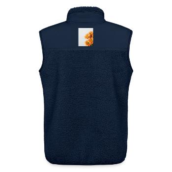 Daisy Orange Floral - Unisex Sherpaweste von Stanley/Stella - Navy - Hinten - AI Model Male 178 light (178cm)