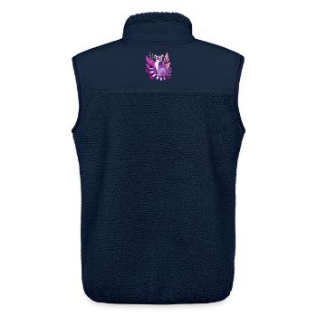 Violetter Lemur im Pinken Dschungel - Unisex Sherpaweste von Stanley/Stella - Navy - Hinten - AI Model Male 178 light (178cm)