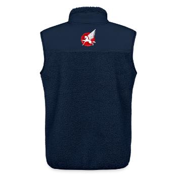 Pegasus im Roten Kreis Pferd schimmel reiten Sage - Unisex Sherpaweste von Stanley/Stella - Navy - Hinten - AI Model Male 178 light (178cm)