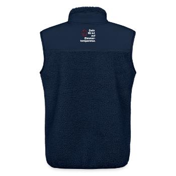 DEIN IQ IST AUF ZIMMER-TEMPERATUR. SARKASMUS FRECH - Unisex Sherpaweste von Stanley/Stella - Navy - Hinten - AI Model Male 178 light (178cm)
