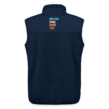 Best Husband Since 2018 Gift Husband - Unisex Sherpa Gilet by Stanley/Stella - navy - Back - AI Model Male 178 light (178cm)