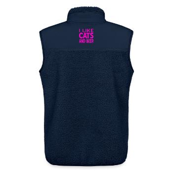 Katzen - Unisex Sherpaweste von Stanley/Stella - Navy - Hinten - AI Model Male 178 light (178cm)