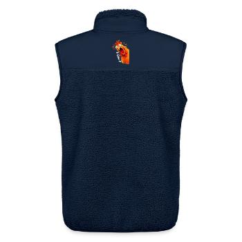 F-Caw-F Chicken Rooster Lustige Meme-Grafik - Unisex Sherpaweste von Stanley/Stella - Navy - Hinten - AI Model Male 178 light (178cm)