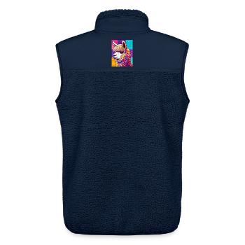 Alpaka - Unisex Sherpaweste von Stanley/Stella - Navy - Hinten - AI Model Male 178 light (178cm)