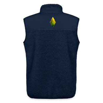 Geometric faceted diamond yellow-green - Unisex Sherpa Gilet by Stanley/Stella - navy - Back - AI Model Male 178 light (178cm)