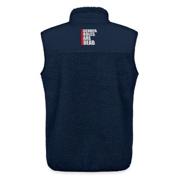 Gender Roles Are Dead Statement Freiheit Spruch - Unisex Sherpaweste von Stanley/Stella - Navy - Hinten - AI Model Male 178 light (178cm)