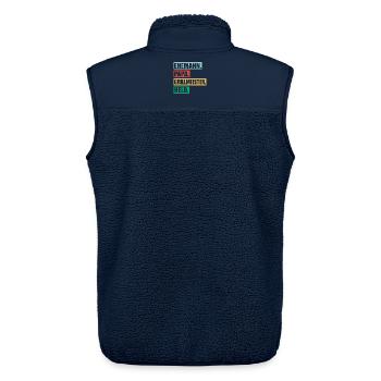 Papa Grillmeister Held Für Vatertag BBQ - Unisex Sherpaweste von Stanley/Stella - Navy - Hinten - AI Model Male 178 light (178cm)