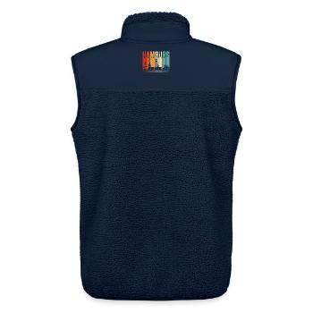 Hamburg Skyline Retro Farbstreifen - Unisex Sherpaweste von Stanley/Stella - Navy - Hinten - AI Model Male 178 light (178cm)