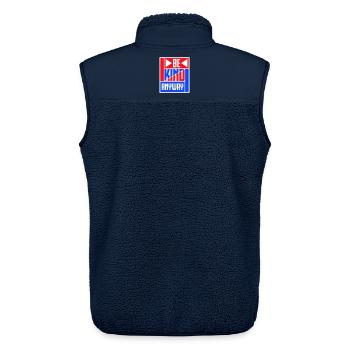 Be Kind Anyway Freundlichkeit Statement Spruch - Unisex Sherpaweste von Stanley/Stella - Navy - Hinten - AI Model Male 178 light (178cm)