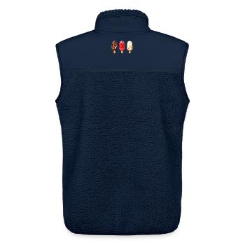 Eis am Stiel Trio - Unisex Sherpaweste von Stanley/Stella - Navy - Hinten - AI Model Male 178 light (178cm)
