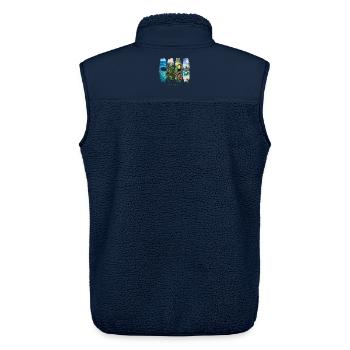 Belize Vacation Travel – Caribbean Country & Culture Motif - Unisex Sherpa Gilet by Stanley/Stella - navy - Back - AI Model Male 178 light (178cm)