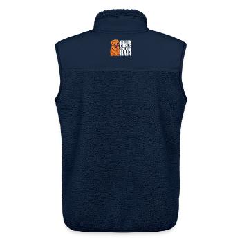 Golden Girls haben mehr Haare, Golden Retriever - Unisex Sherpaweste von Stanley/Stella - Navy - Hinten - AI Model Male 178 light (178cm)
