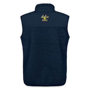 Dolce Vita Limette Gold Zitrone Italien Deko Quote - Unisex Sherpaweste von Stanley/Stella - Navy - Hinten - AI Model Male 178 light (178cm)