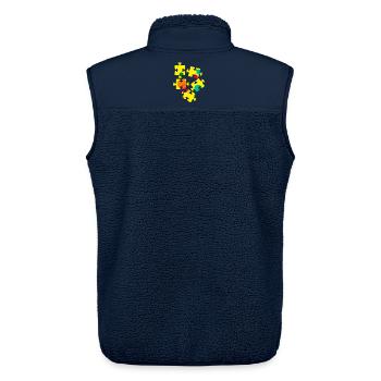 Colorful Puzzle Piece Collage - Unisex Sherpa Gilet by Stanley/Stella - navy - Back - AI Model Male 178 light (178cm)