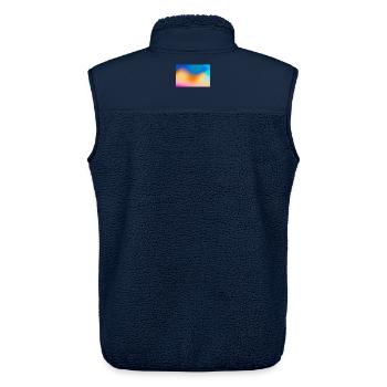 Color Waves Gradient Backdrop - Unisex Sherpa Gilet by Stanley/Stella - navy - Back - AI Model Male 178 light (178cm)