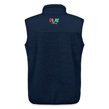 Playing is learning, preschool, preschool, kindergarten - Unisex Sherpa Gilet by Stanley/Stella - navy - Back - AI Model Male 178 light (178cm)