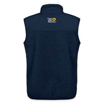 Sonnenblumen-Feeling: Deine eigene Sonne - Unisex Sherpaweste von Stanley/Stella - Navy - Hinten - AI Model Male 178 light (178cm)