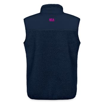 MIA décoré - Veste sans manches sherpa unisexe Stanley/Stella - marine - Dos - AI Model Male 178 light (178cm)