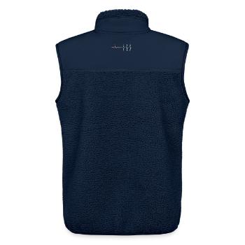 R Herzschlag Rhythmus EKG-Leitung Design - Unisex Sherpaweste von Stanley/Stella - Navy - Hinten - AI Model Male 178 light (178cm)