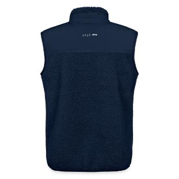 Herzschlag-Gipfel und Kiefern - Unisex Sherpaweste von Stanley/Stella - Navy - Hinten - AI Model Male 178 light (178cm)