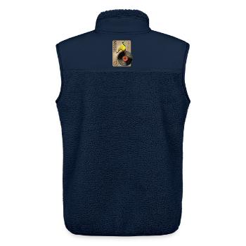 Vintage Musik Vogel Design - Unisex Sherpaweste von Stanley/Stella - Navy - Hinten - AI Model Male 178 light (178cm)
